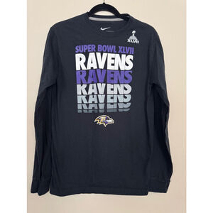 Men's Nike Ravens Super Bowl T-shirt Size M Black